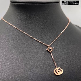 Цепочка мед.сталь24К 10219 ( 40+4см+6 см.)	